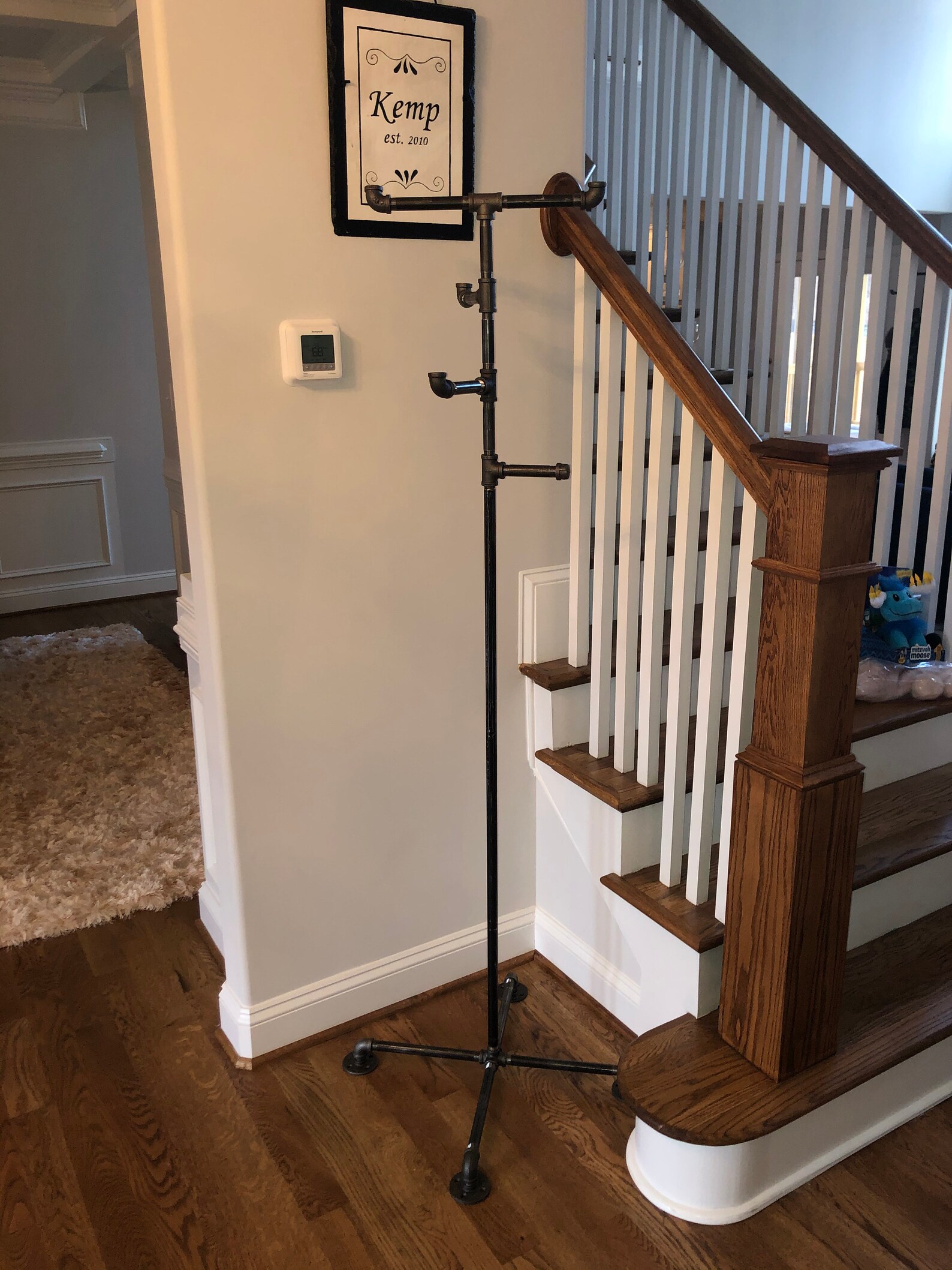 Black pipe industrial coat rack Modern industrial pipe coat Etsy