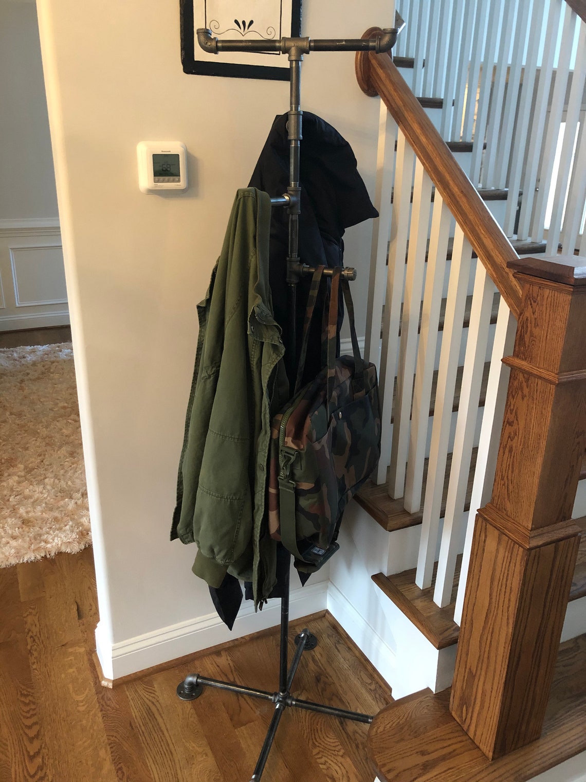 Black Pipe Industrial Coat Rack Modern Industrial Pipe Coat Etsy