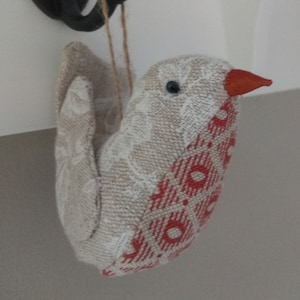 Hanging Fabric Bird Ornament