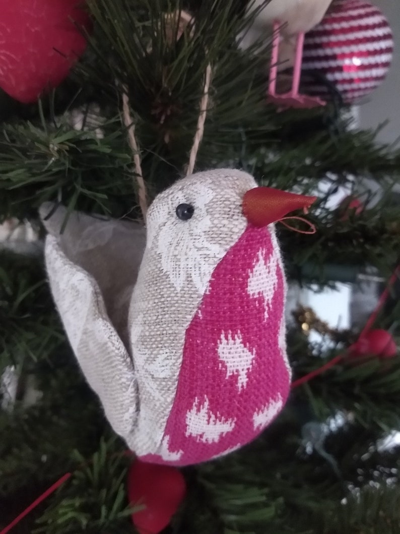 Hanging Fabric Bird Ornament Etsy