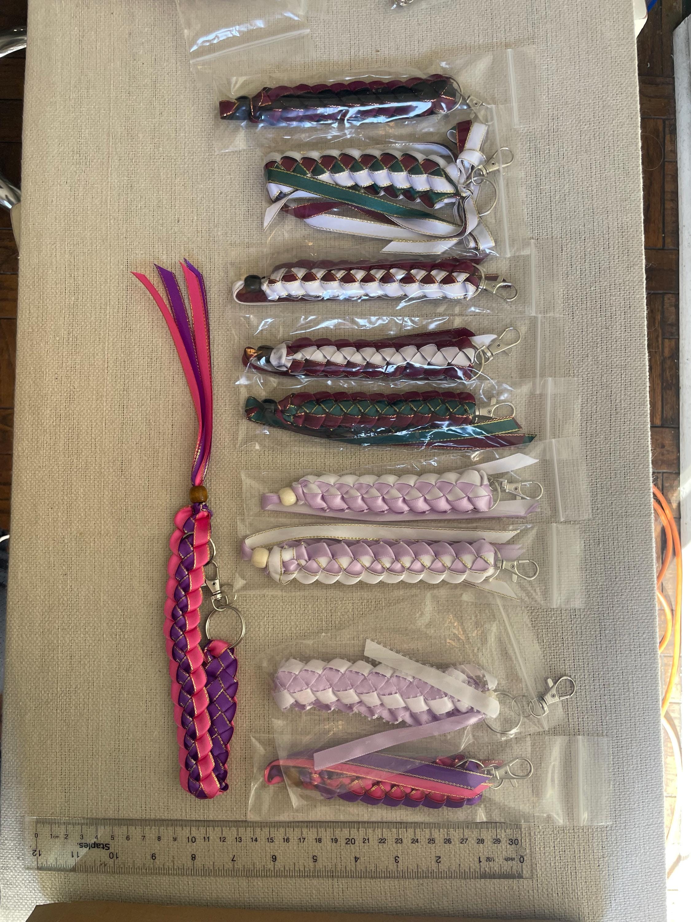 Handmade Ribbon Braided Keychains and Purse Adornments - Etsy