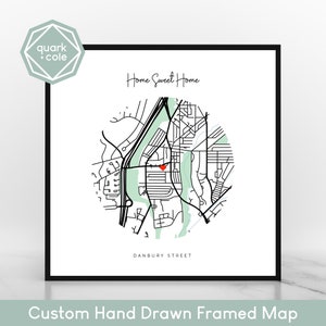 Carte personnalisée personnalisée Produit physique encadré | Home Sweet Home | Cadeau personnalisé | Cadeau de pendaison de crémaillère | Cadeau de clôture