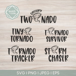 5 categorie "Twee"-nado thema ontwerpen - tweede verjaardag familie shirt bundel - Cricut & silhouet compatibel - Svg, Png, Jpg, Eps-bestanden