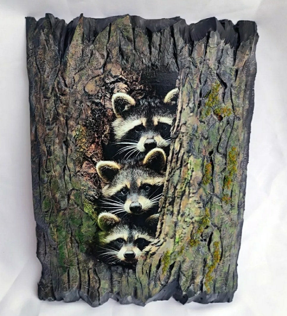 Tree Dark With Moss Wall Art Farmhouse Decor Imitation of Wooden Wall ...