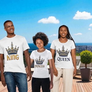 Royal Family Matching T-Shirt PNG Bundle - King Queen Prince Princess Crown Digital Download