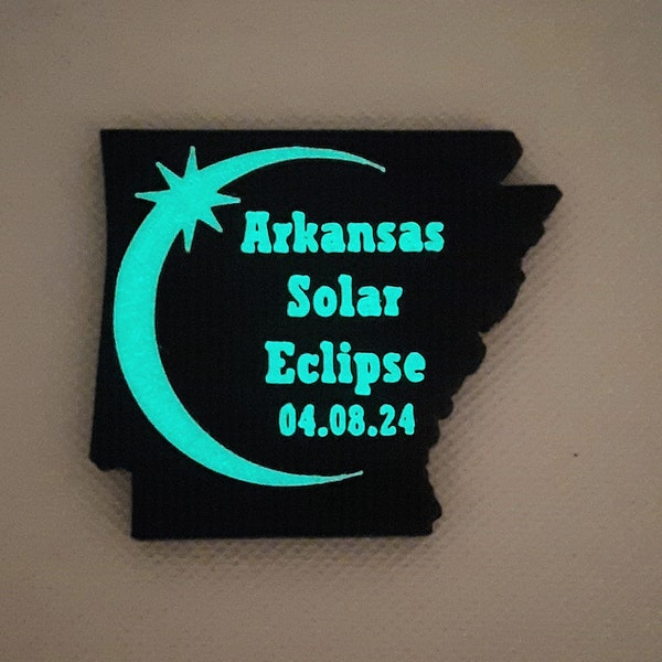 Glow in the Dark Arkansas 2024 Eclipse Magnet 3d print
