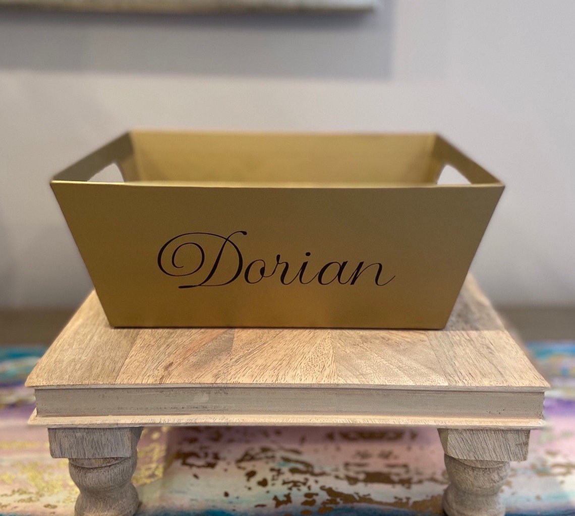 Personalized Custom Gold Black or White Basket for all Etsy
