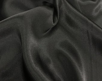 Black Charmeuse Fabric - Fabric by the Yard