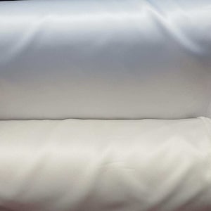 White Dull Satin / Light Ivory Dull Satin Fabric By the Yard /Duchess Satin/ Peau de Soie Fabric/Matte Satin/ Bridal Gown Satin