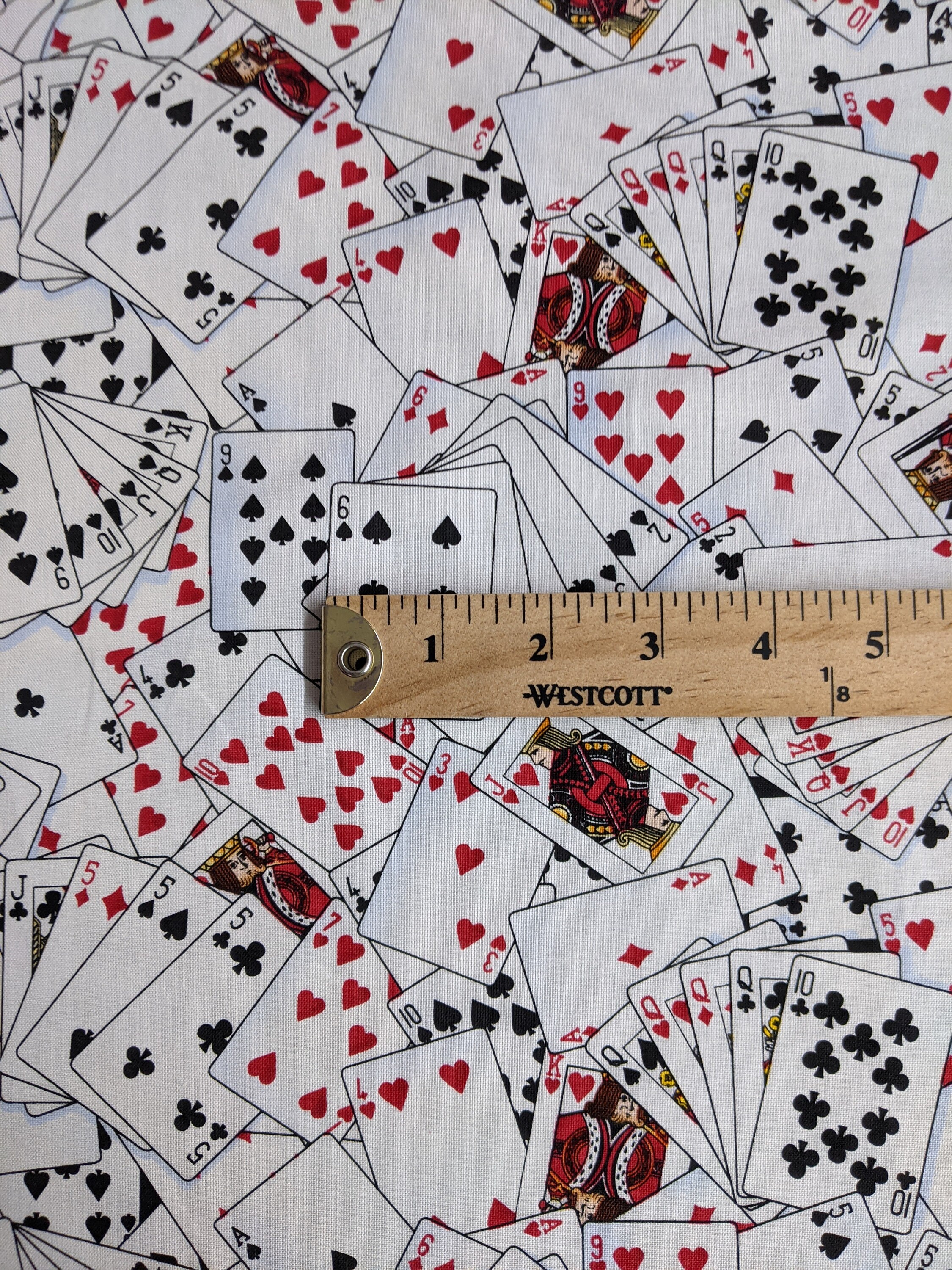 Playing Cards Cotton Fabric by the Yard Etsy