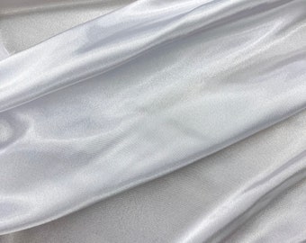 White Charmeuse Fabric - Fabric by the Yard