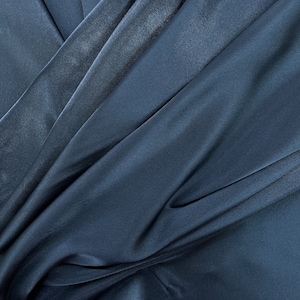 Blue Atoll Stretch Charmeuse Fabric main image 0
