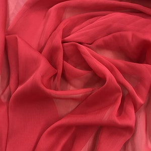 Red Two Tone Chiffon Fabric - Chiffon fabric - Sheer Fabric - Fabric by the Yard