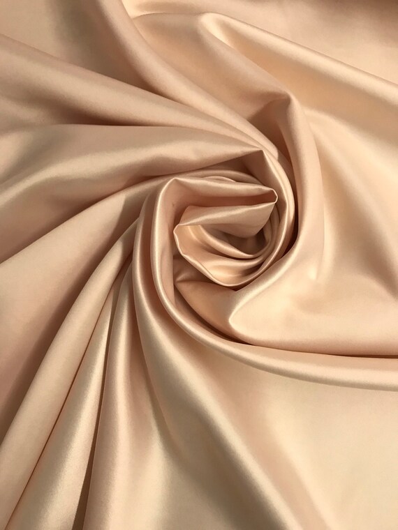Champagne Pink Dull Satin Fabric By the Yard /Duchess Satin/ Etsy