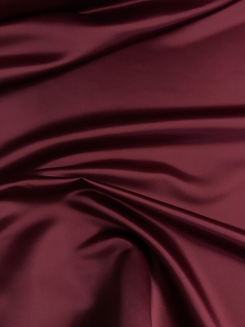 Burgundy Dull Satin Fabric By the Yard /Duchess Satin/ Peau de Etsy