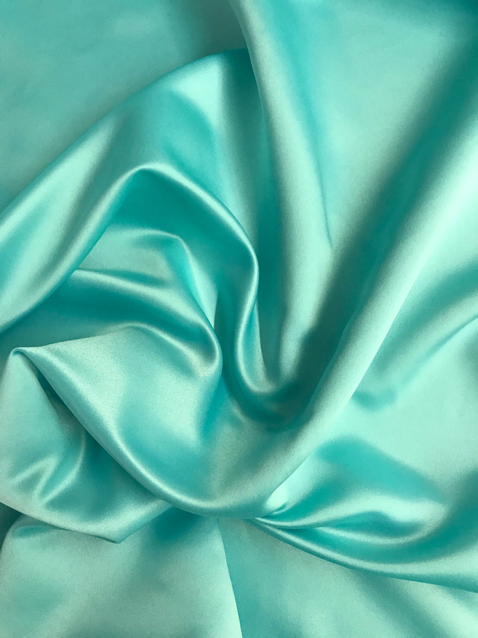 Aqua Blue Dull Satin Fabric By the Yard /Duchess Satin/ Peau Etsy