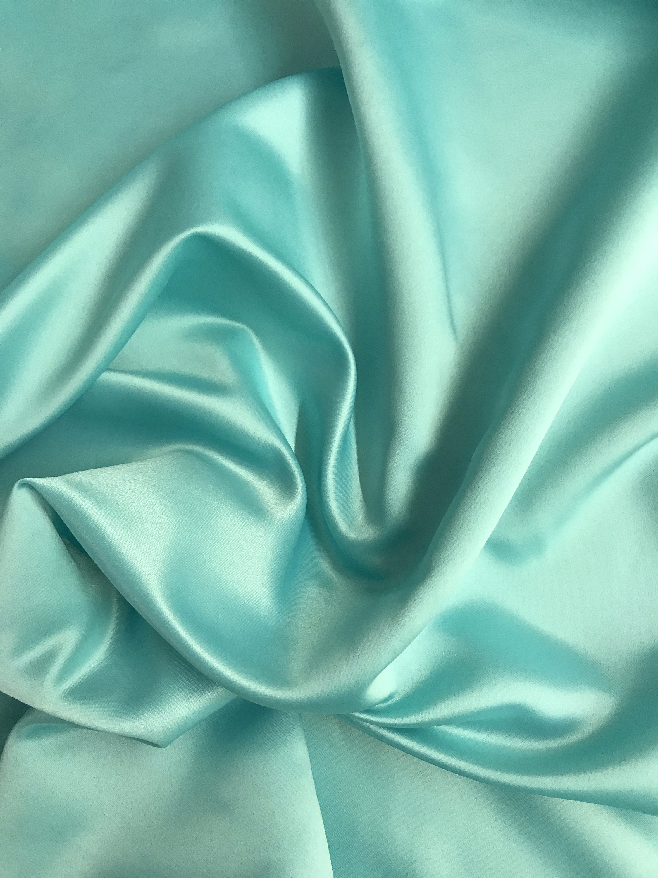 Aqua Blue Dull Satin Fabric By the Yard /Duchess Satin/ Peau Etsy