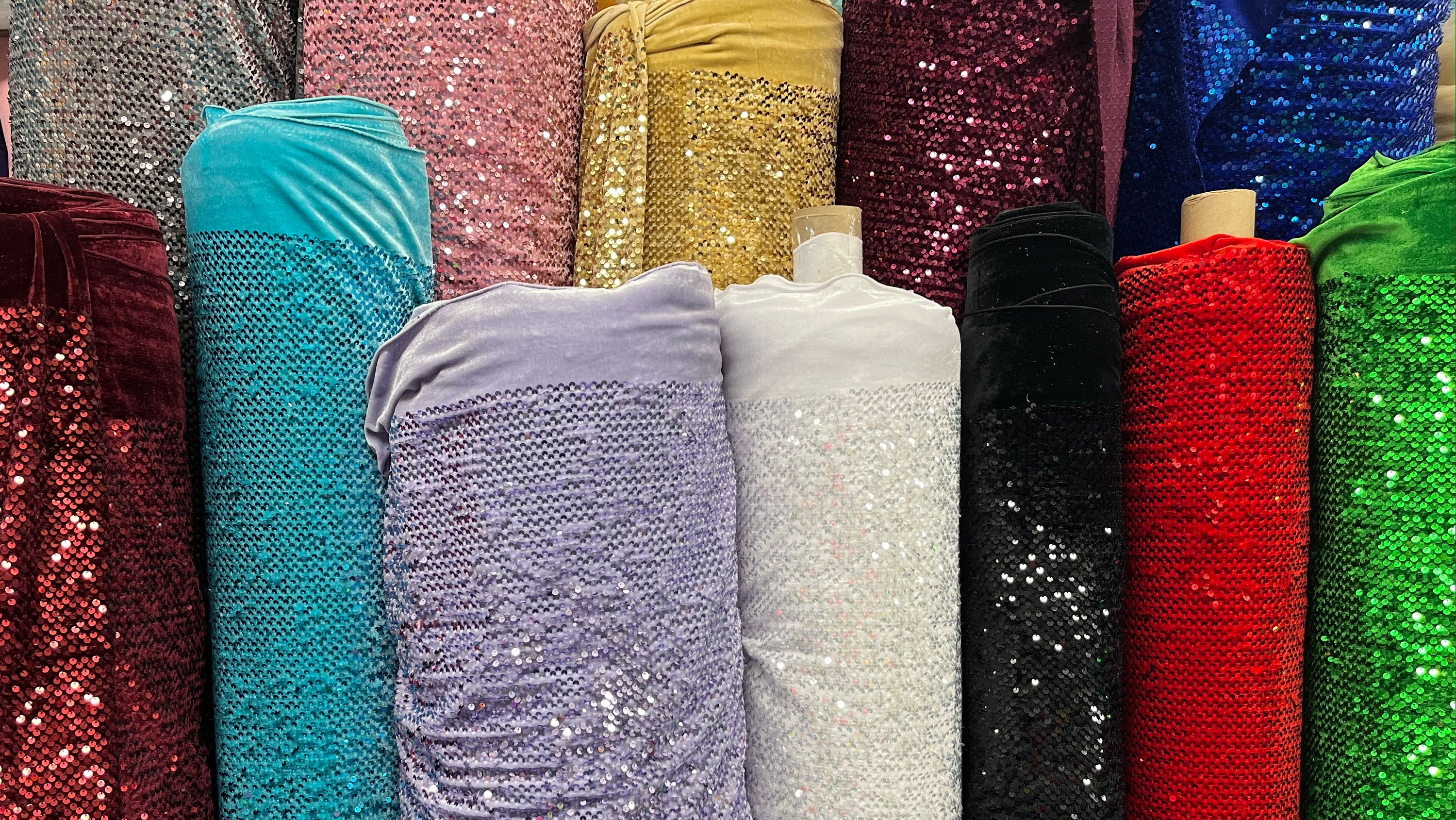 Velvet Sequin Fabric by the Yard 