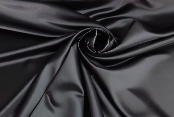 Black Dull Satin Fabric by the Yard /duchess Satin/ Peau De Soie