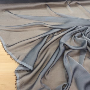 Gray Two Tone Chiffon Fabric - Chiffon Fabric - Sheer Fabric - Draping Fabric-  Flowy Fabric by the yard