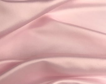Pink Dull Satin Fabric By the Yard /Duchess Satin/ Peau de Soie Fabric/Matte Satin