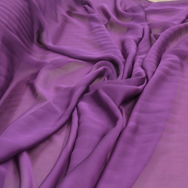 Orchid Purple Two Tone Chiffon Fabric - Chiffon Fabric- Sheer Fabric - Fabric by the yard