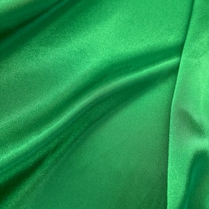 Green Charmeuse Fabric - Fabric by the Yard