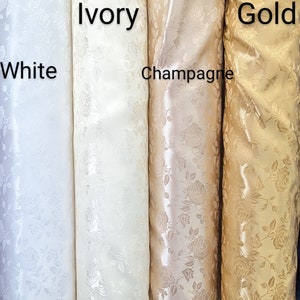 27 Colors of Flower Jacquard Satin Fabric / Brocade Fabric by the yard