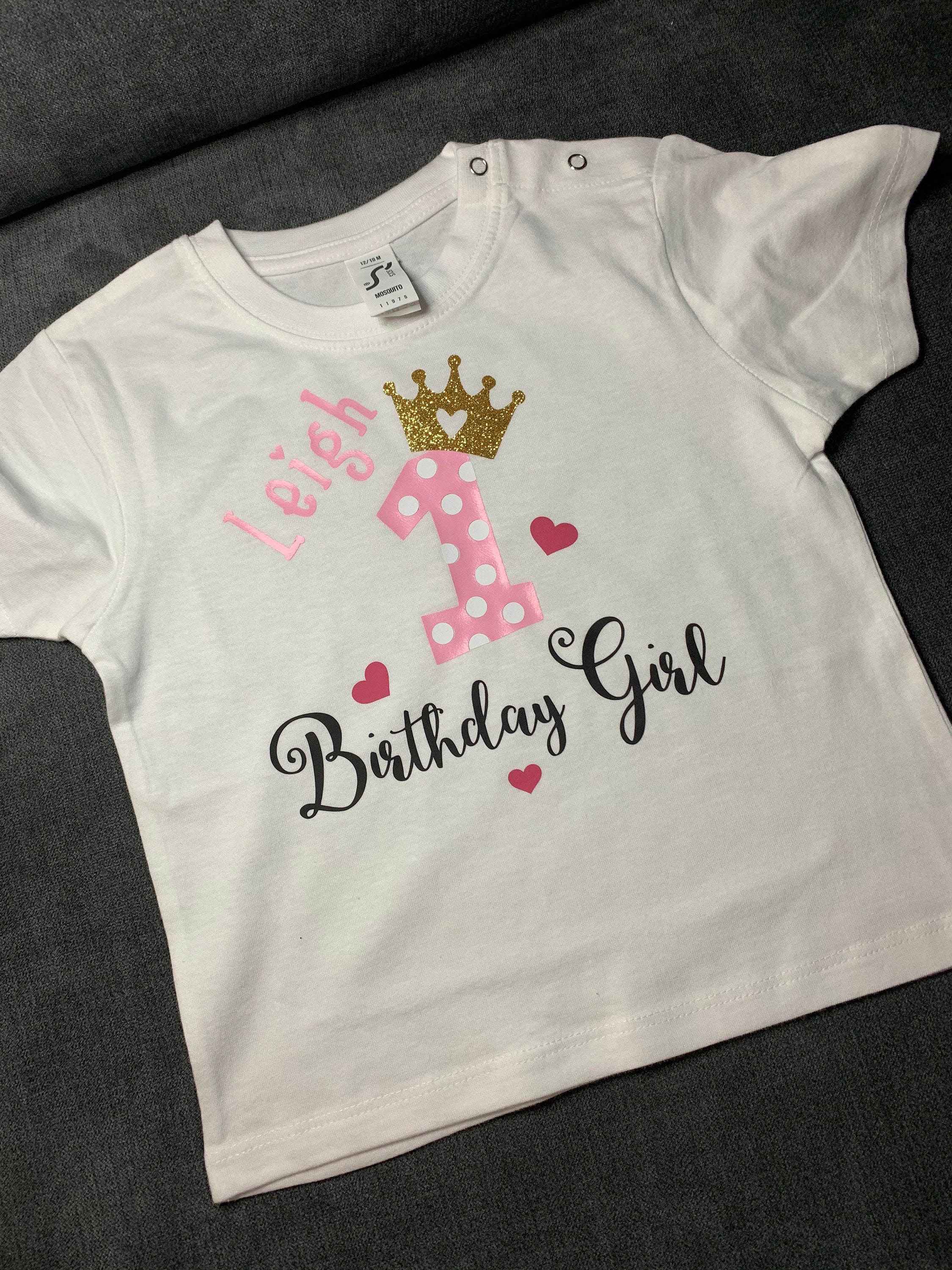 Girls 1st Birthday Tshirt Etsy