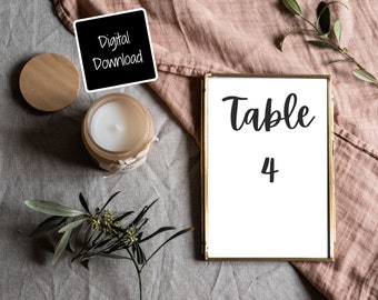 Table Numbers for Wedding, Shower or Receptions Numbers, Script Table Numbers,