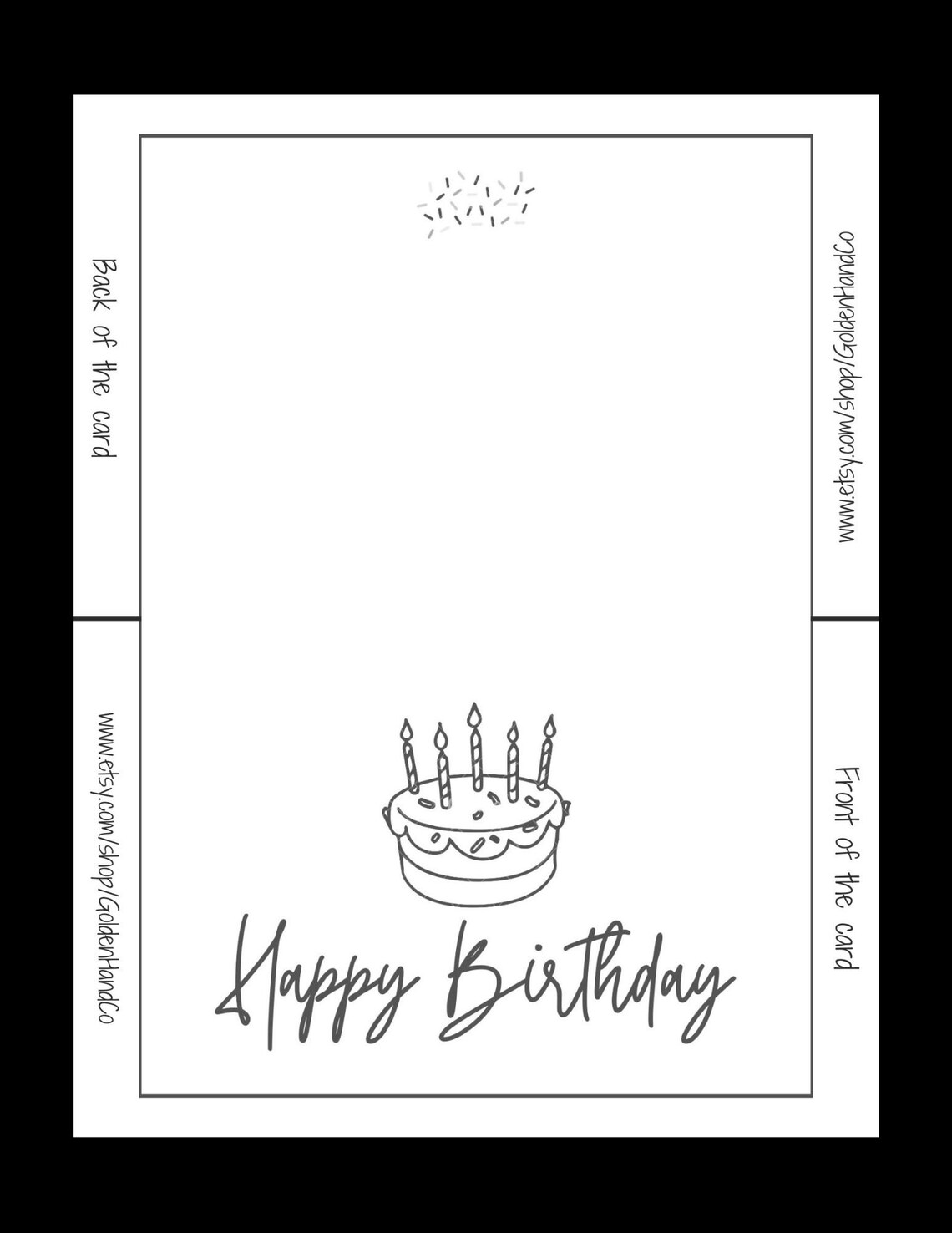 Printable Happy Birthday Card, HBD Greeting Card, Instant Download 5x7 ...