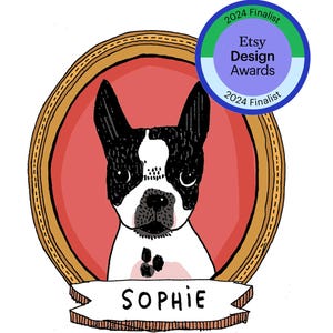 Pet Portrait Custom Dog Portrait. Dog Memorial. Gift For Dog Lovers. Digital Pet Portrait. Dog Drawing From Photo. Dog Wall Art. Home Decor.