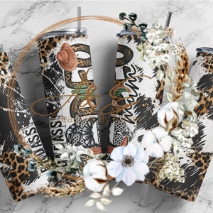 20 oz skinny Rodeo Mum tumbler wrap, messy bun, PNG, Instant download
