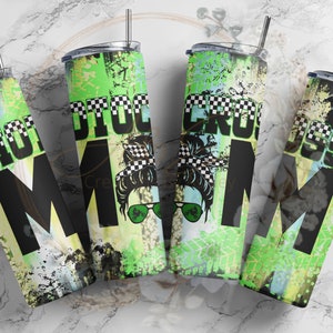 20 oz skinny Motocross mom tumbler wrap, messy bun, PNG, Instant download