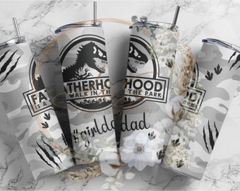 20 oz Fatherhood girl dad tumbler wrap, PNG, Instant downlod