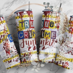 20 oz True Crime Tumbler wrap, PNG, Instant Download, Murder, Skinny Tumbler Wrap