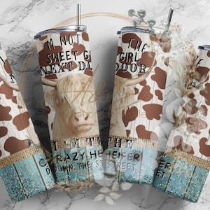 20 Oz Crazy Heifer cowhide tumbler, png, instant download