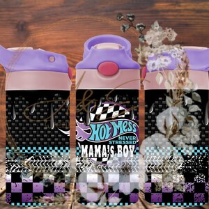 Hot Mess Mama&#39;s Boy Tumbler Wrap: 12oz Kids Design (PNG, Digital Download)