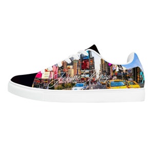 New York  Low-Top Synthetic Leather Sneakers - Black