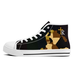 Africa High-Top Canvas Shoes With Customized Tongue - White