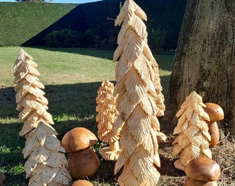 Wooden Trees, die originale Holzskulptur aus einem einzigen Block Tannenholz. Komplett von Hand gefertigt.