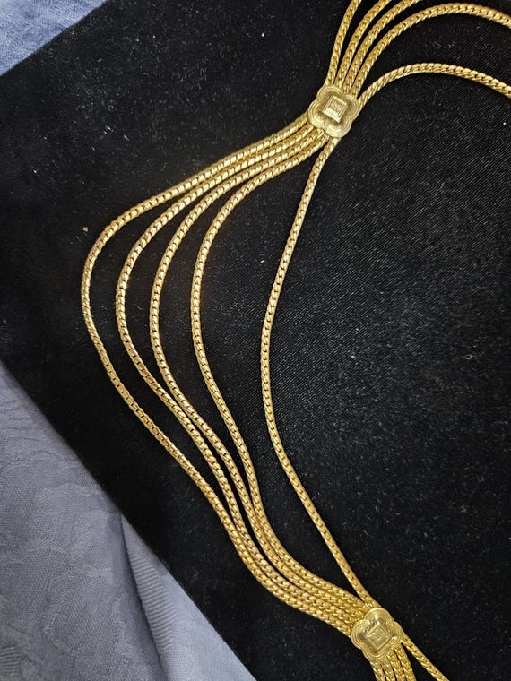 Vintage Christian Dior Gold Multi Strand Medallion Belt Chain - Necklace Vintage Christian Dior Gold Multi Chain Medallion Belt  main image 3