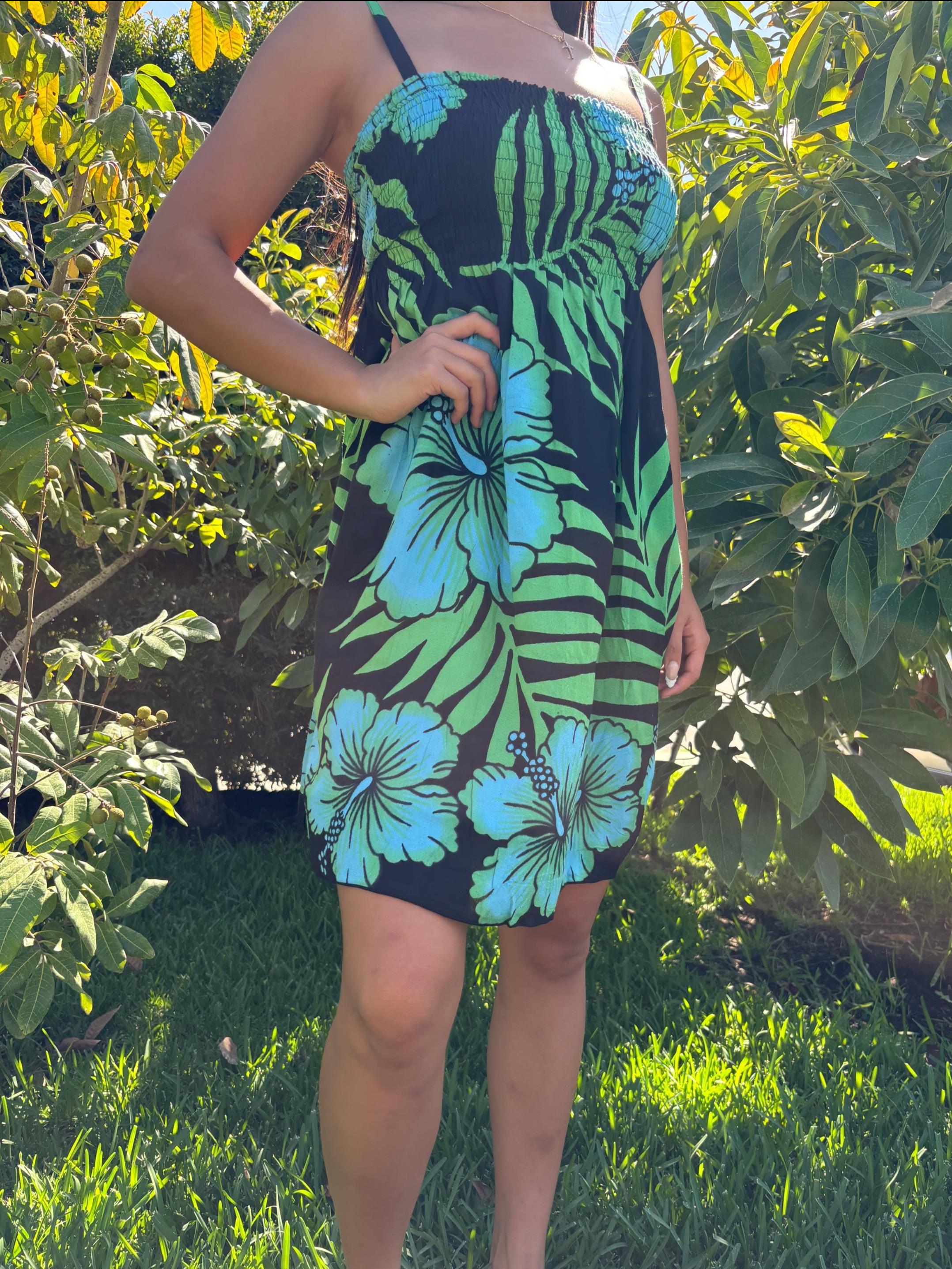 Tropical Green Dress Womens - Etsy