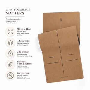Wide Yoga Mat | Natural Rubber, Alignment Lines, Non-Slip