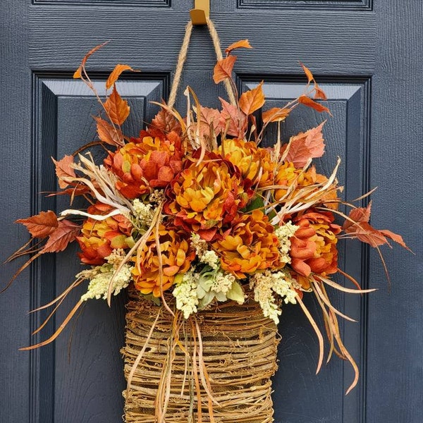 Front Door Basket Wreath Etsy