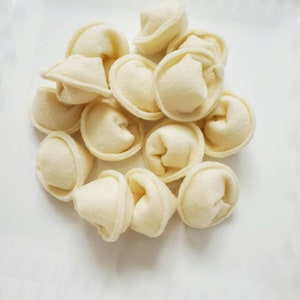Felt tortellini,  felt pasta , felt food,