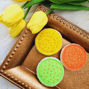 Felt Easter sugar cookies (set of 3 ) , Felt Easter decor , Felt cookies , Felt food