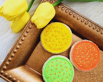 Felt Easter sugar cookies (set of 3 ) , Felt Easter decor , Felt cookies , Felt food