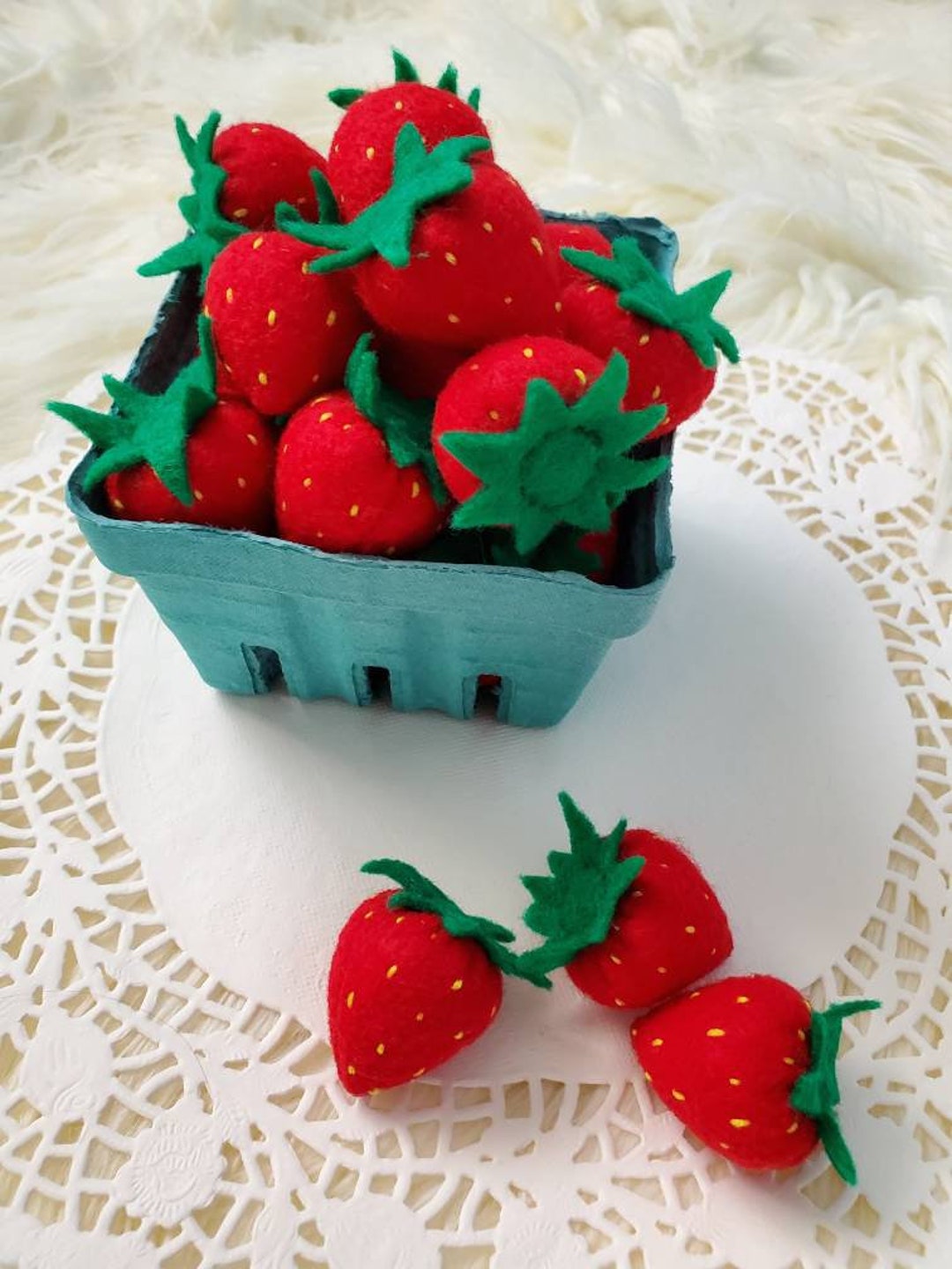 Felt Strawberries, Felt Food , Felt Fruits , Felt Berries - Etsy