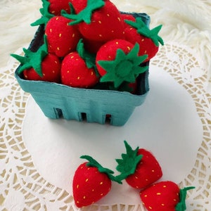 Felt strawberries,  felt food , felt fruits , felt berries